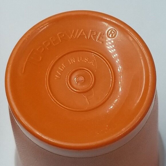 Vintage Tupperware Square Container 1516-4 Tumbler 1320 Lid 873-20 Orange Lot 5 - Picture 5 of 10